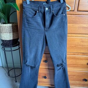 Express Distressed Bootcut Jeans | Black | Size 6R